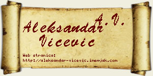 Aleksandar Vićević vizit kartica